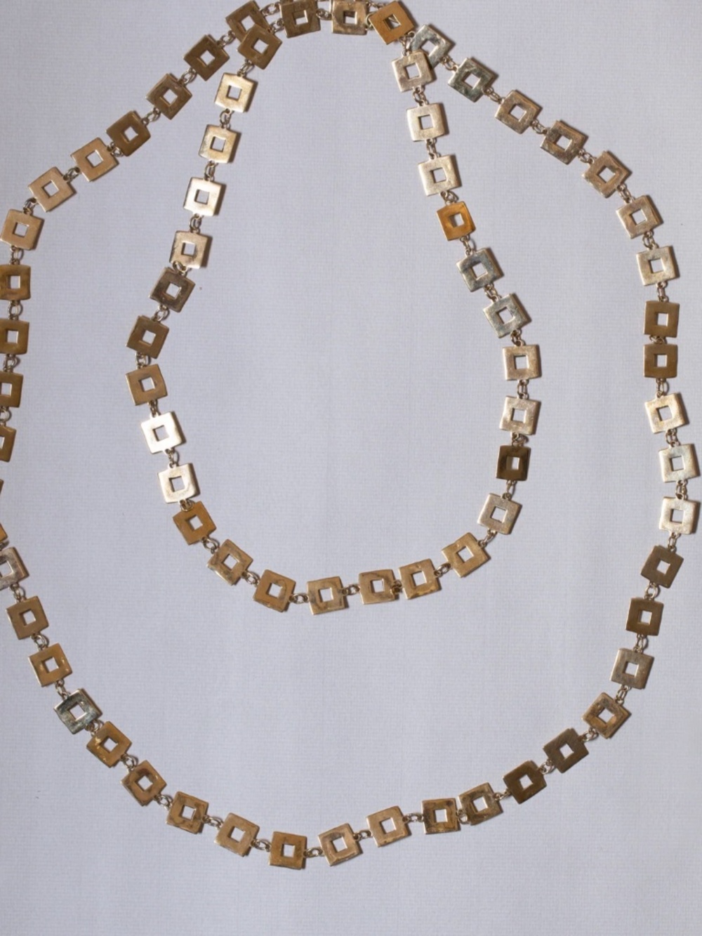 Long Statement Square Chain Gold Necklace *Trinny Style*